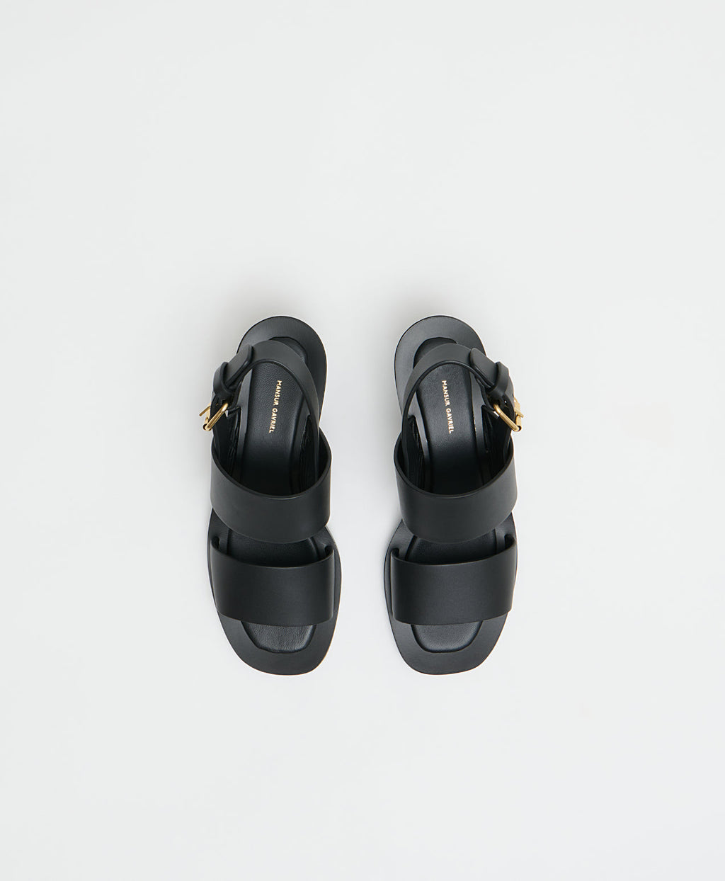 Double Strap Heeled Sandal - Black