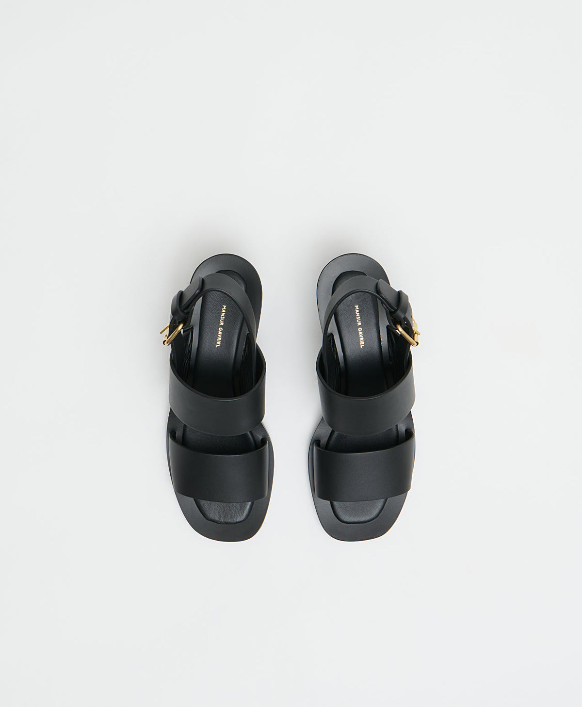 Double Strap Heeled Sandal - Black