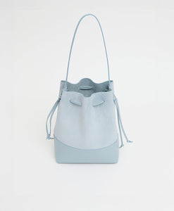 Drawstring Cabas in Baby Blue Suede & Baby Blue