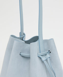 Drawstring Cabas in Baby Blue Suede & Baby Blue