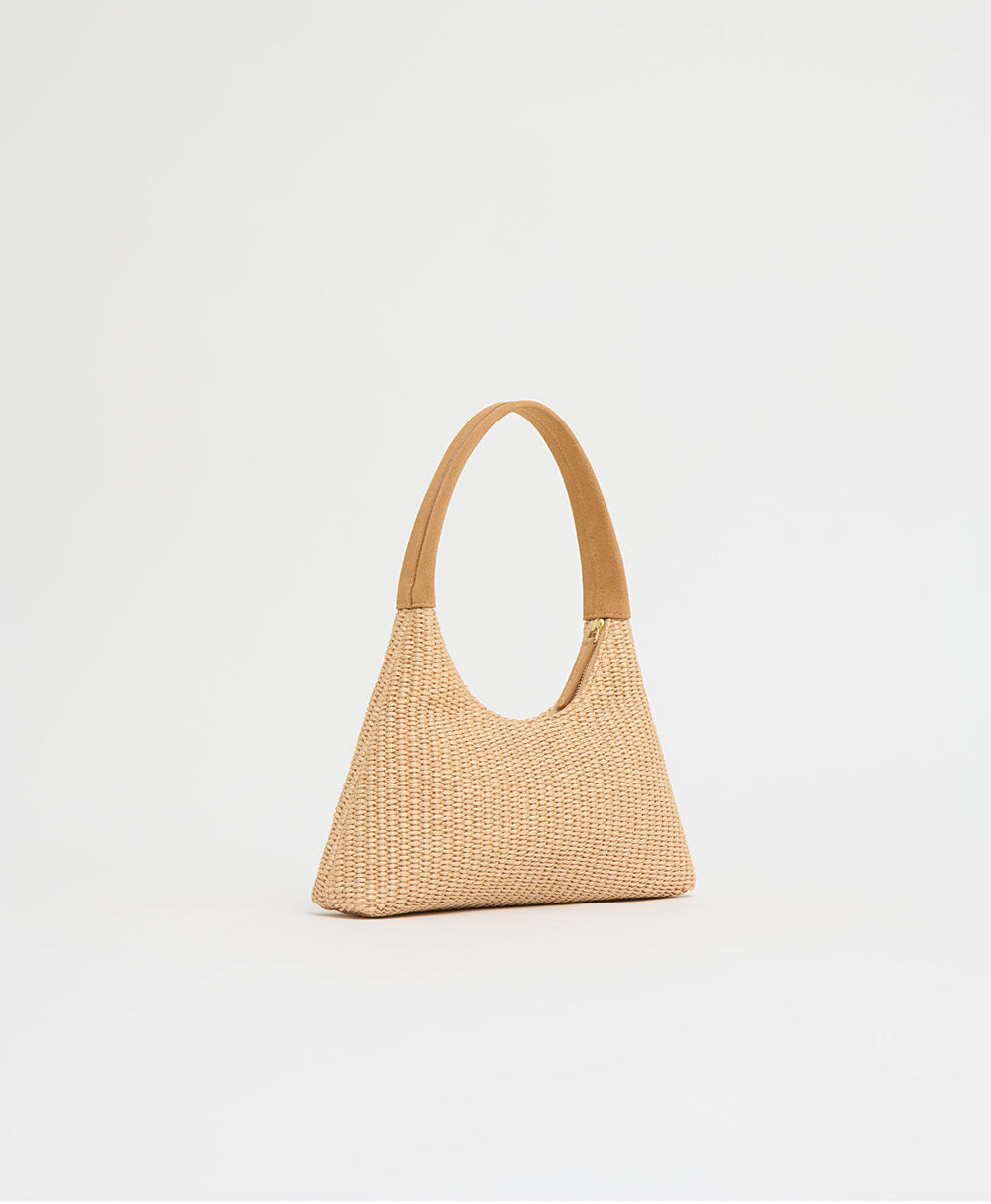Mini Candy Bag - Natural Raffia/Budino Suede