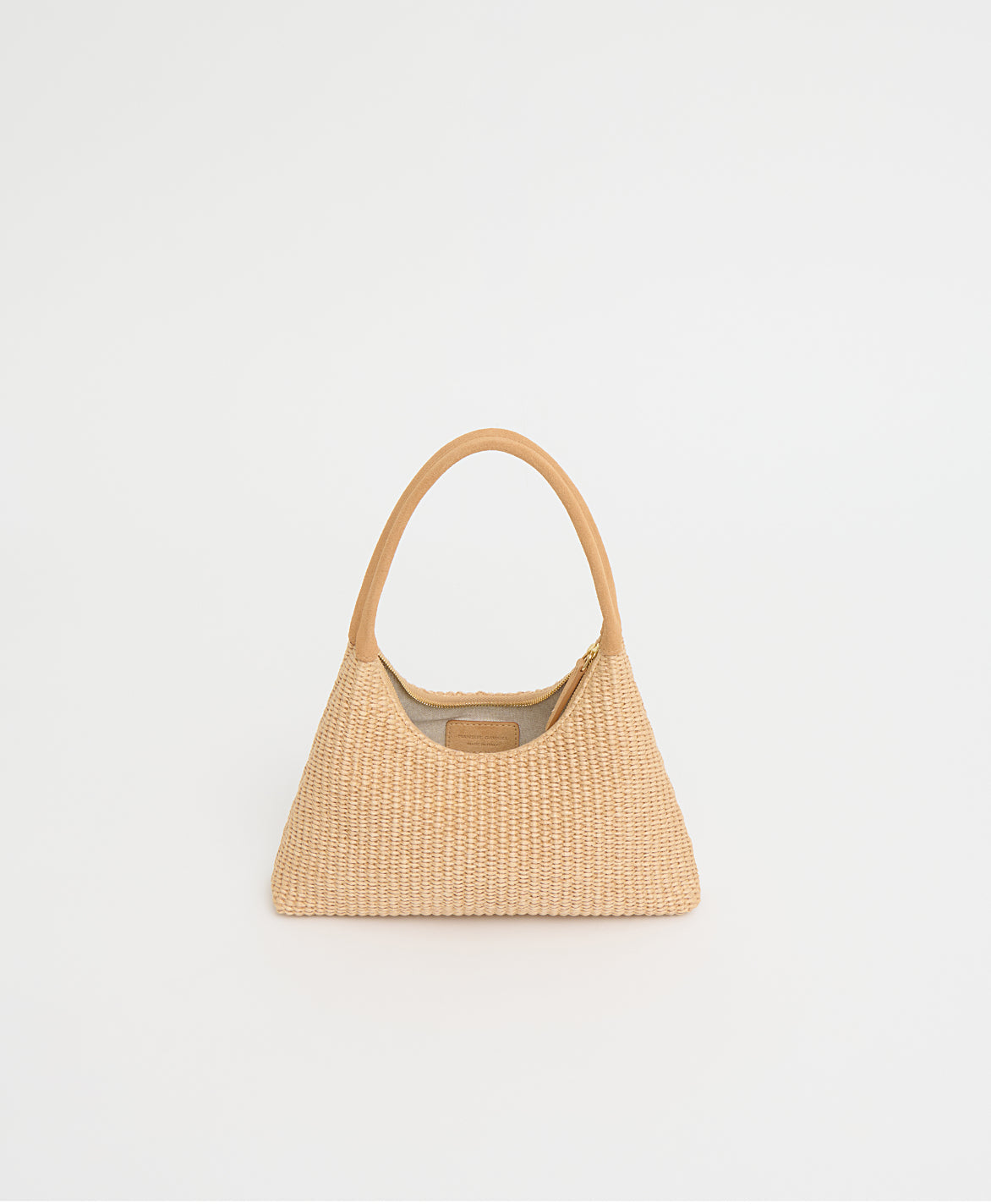 Mini Candy Bag - Natural Raffia/Budino Suede