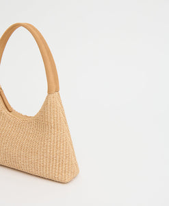 Mini Candy Bag - Natural Raffia/Budino Suede