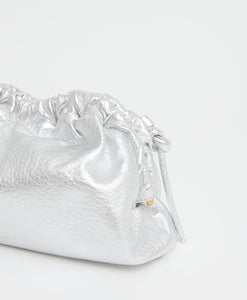 Mini Cloud Clutch in Tumbled Silver