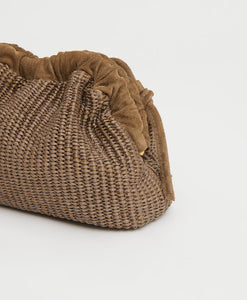 Mini Cloud Clutch - Anise Raffia/Anise Suede