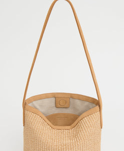 Small Everyday Cabas - Natural Raffia/Budino Suede