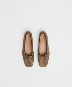 Square Toe Ballerina - Anise Raffia