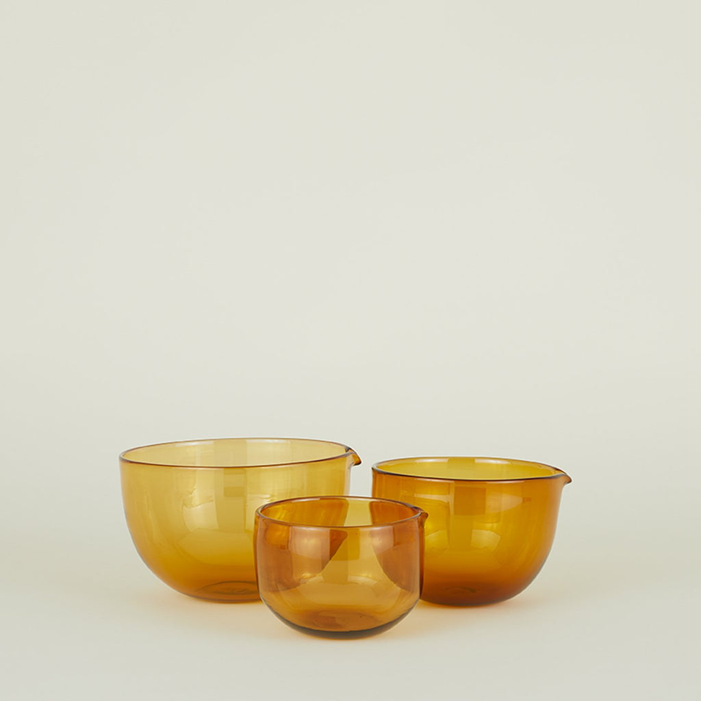 Blown Glass Mixing Bowls, Set of 3