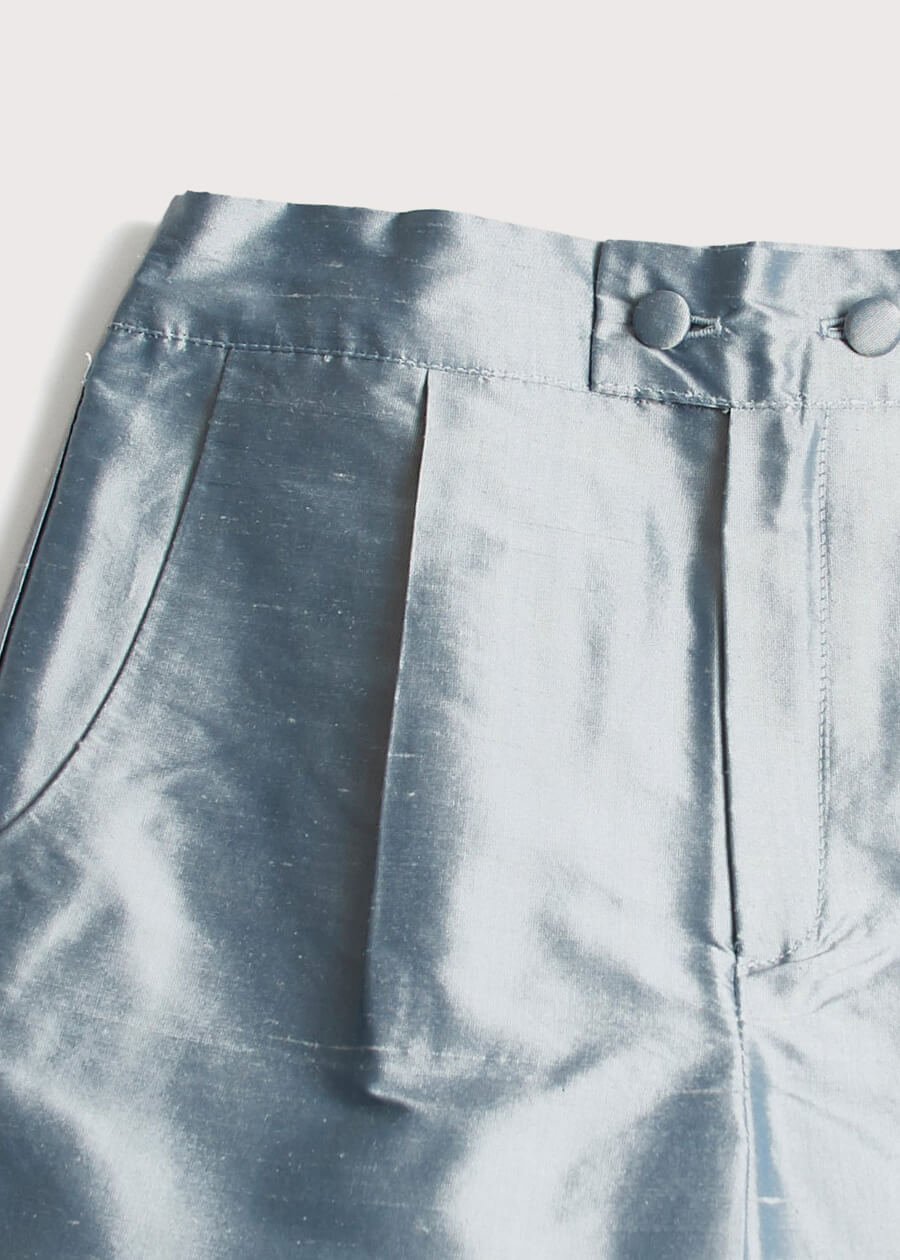 Boys Celebration Shorts Blue silk (4-10yrs) Shorts  from Pepa London