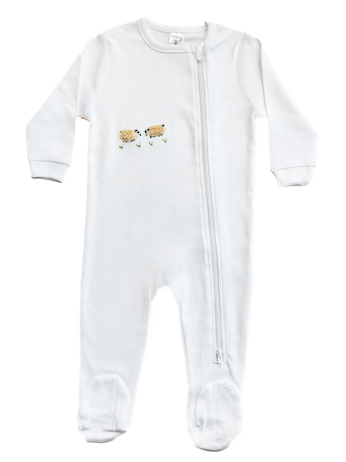 Baby Footie in Combed Cotton Embroidered