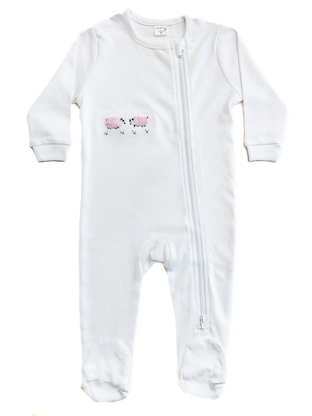 Baby Footie in Combed Cotton Embroidered