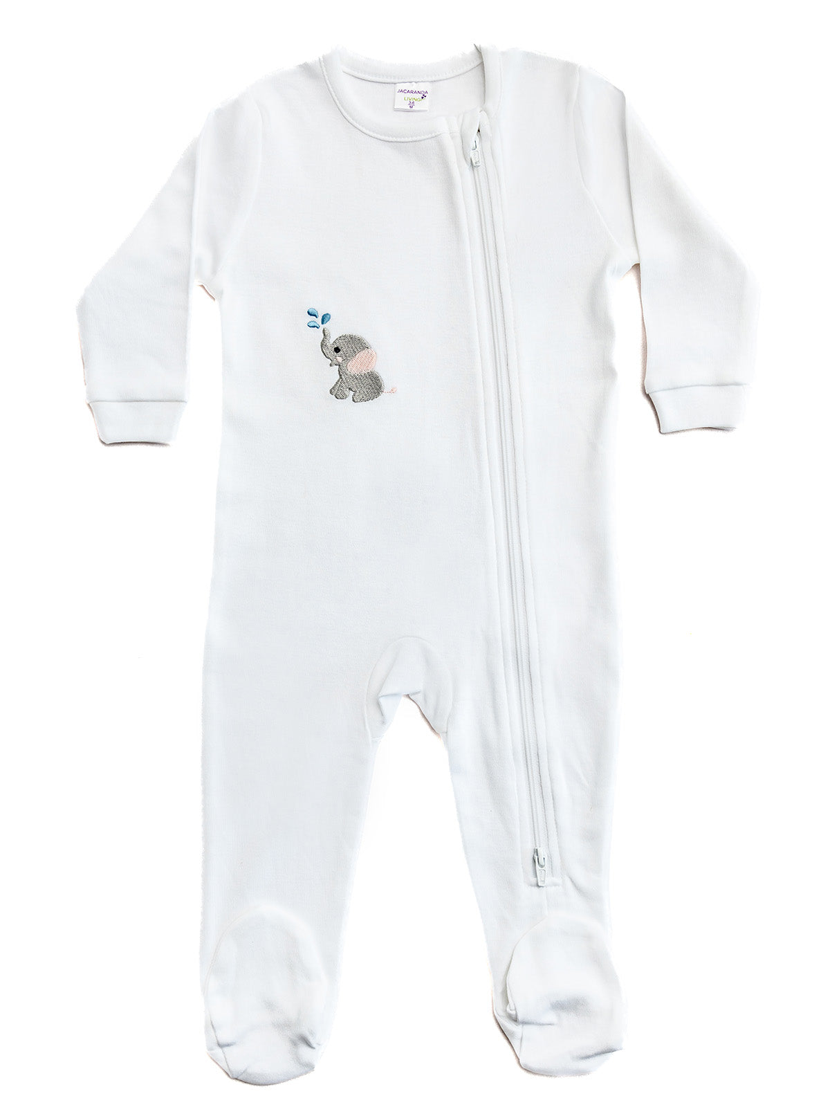 Baby Footie in Combed Cotton Embroidered