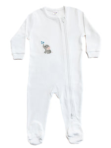 Baby Footie in Combed Cotton Embroidered