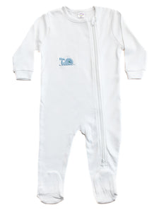 Baby Footie in Combed Cotton Embroidered