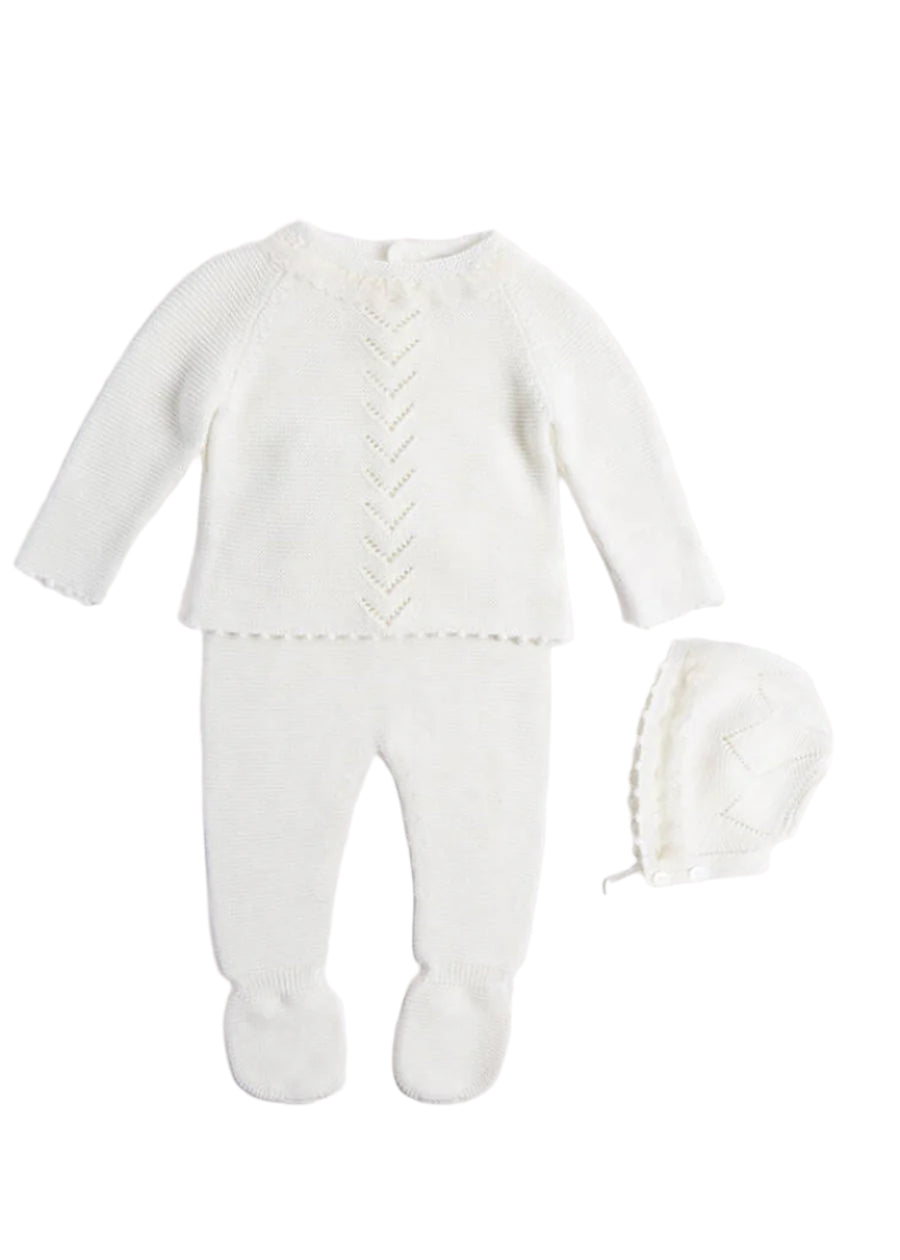 Delicate Ivory Lace Cotton Set (1-12mths) Sets from Pepa London