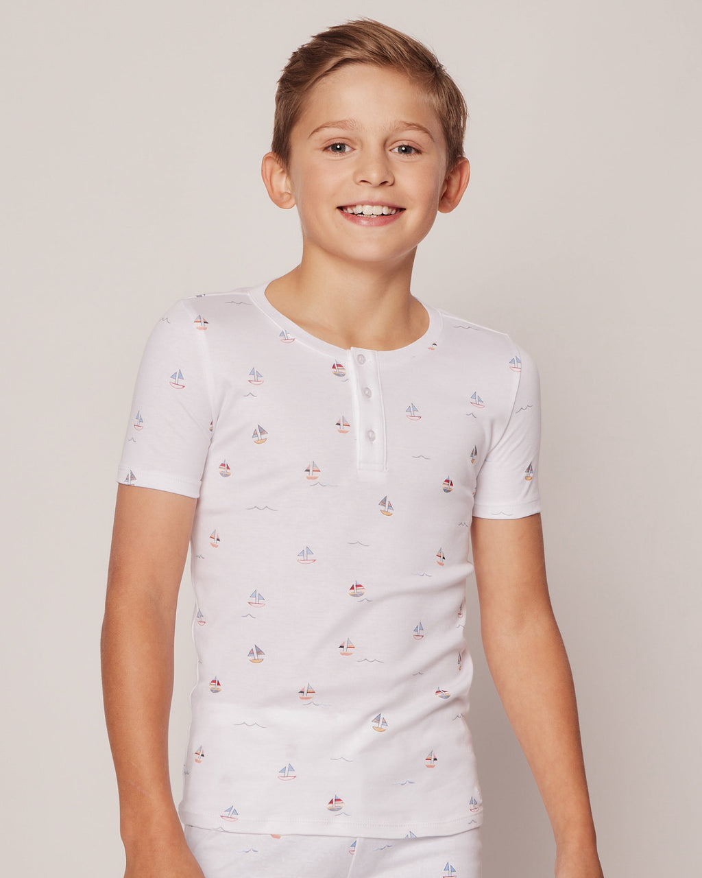 Kid’s Pima Snug Fit Pajama Short Set in Bateau