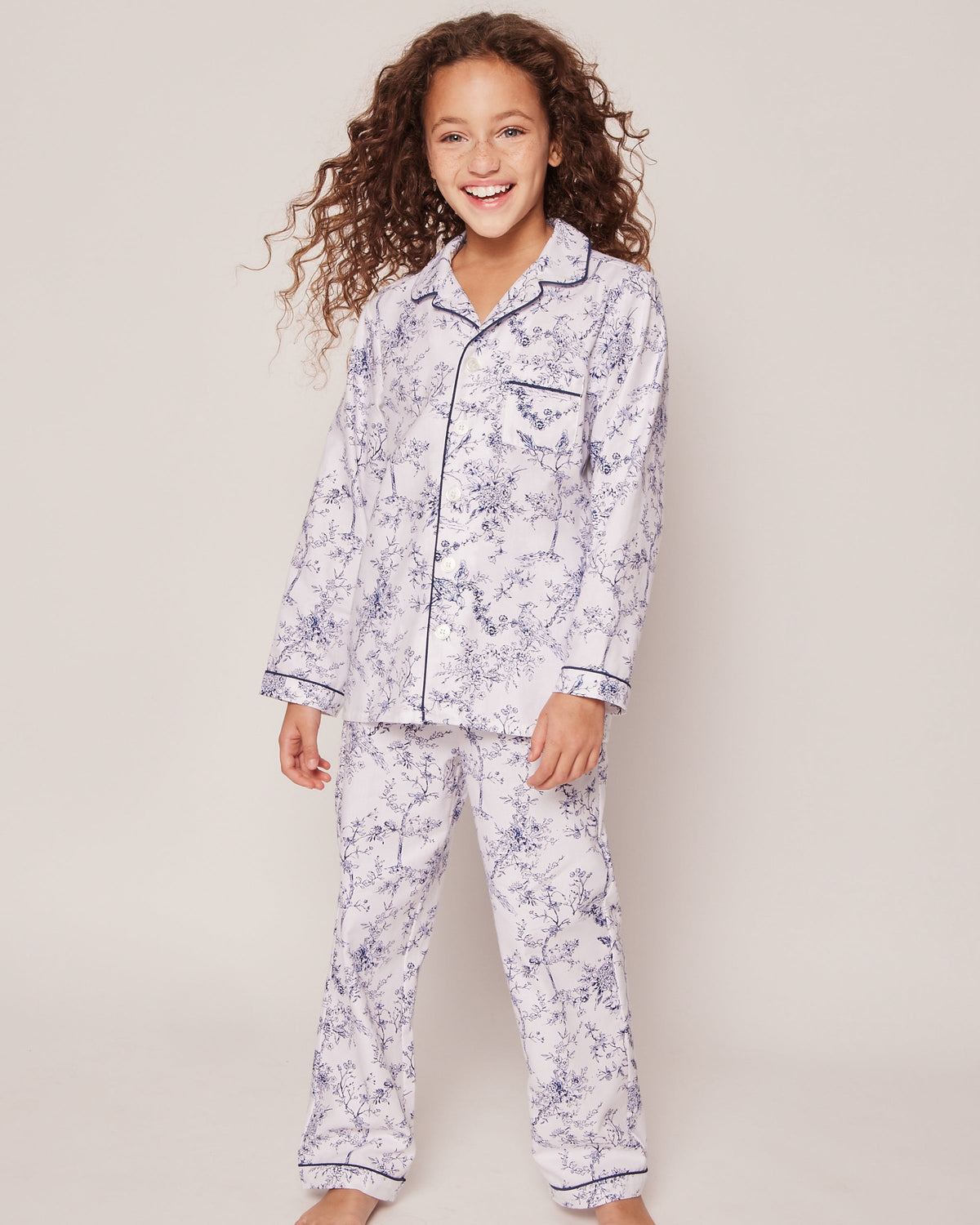 Kid's Twill Pajama Set in Timeless Toile