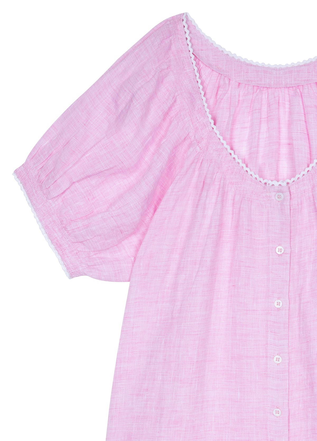 Caitlyn Linen Nightdress in Powder Pink