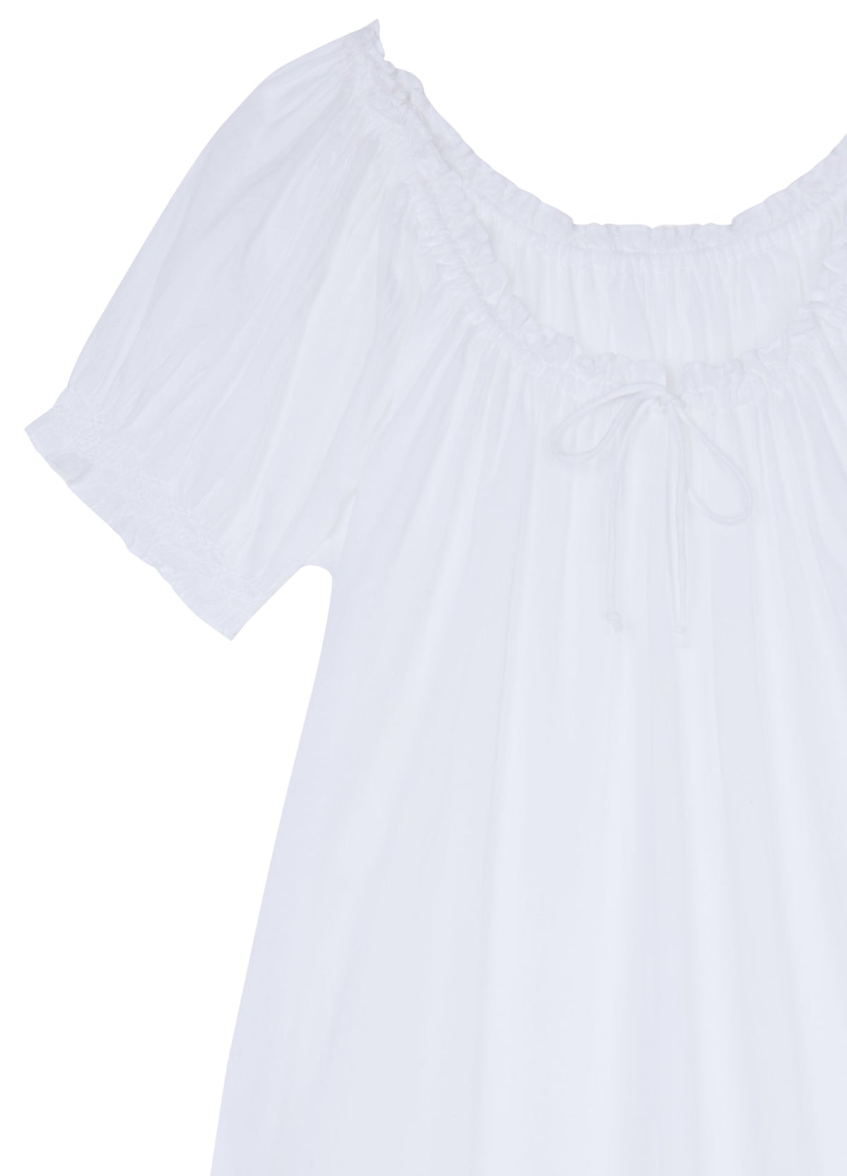 Clover Long Cotton Nightdress in White