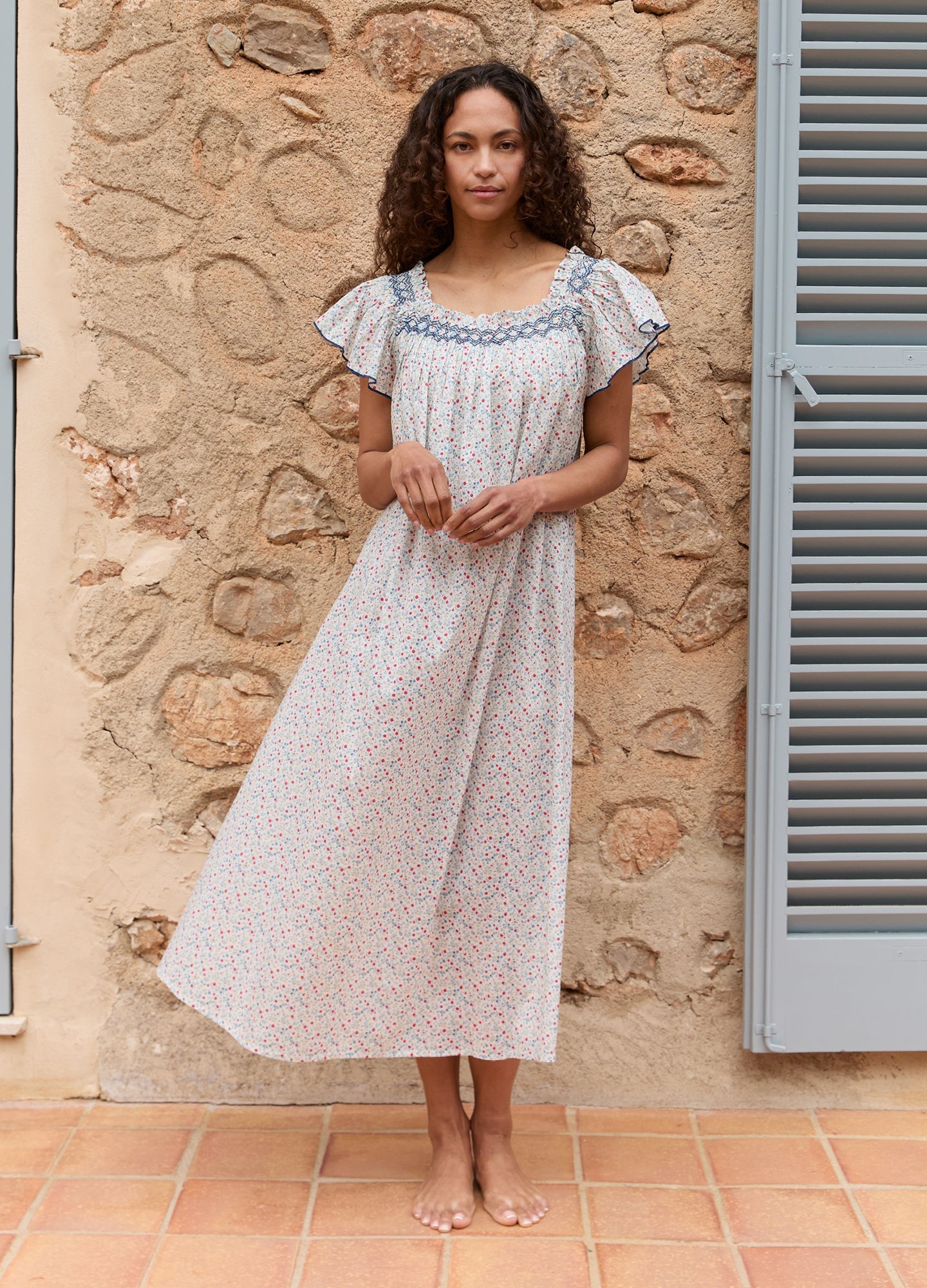 Poppy Cotton Nightdress in Meadow