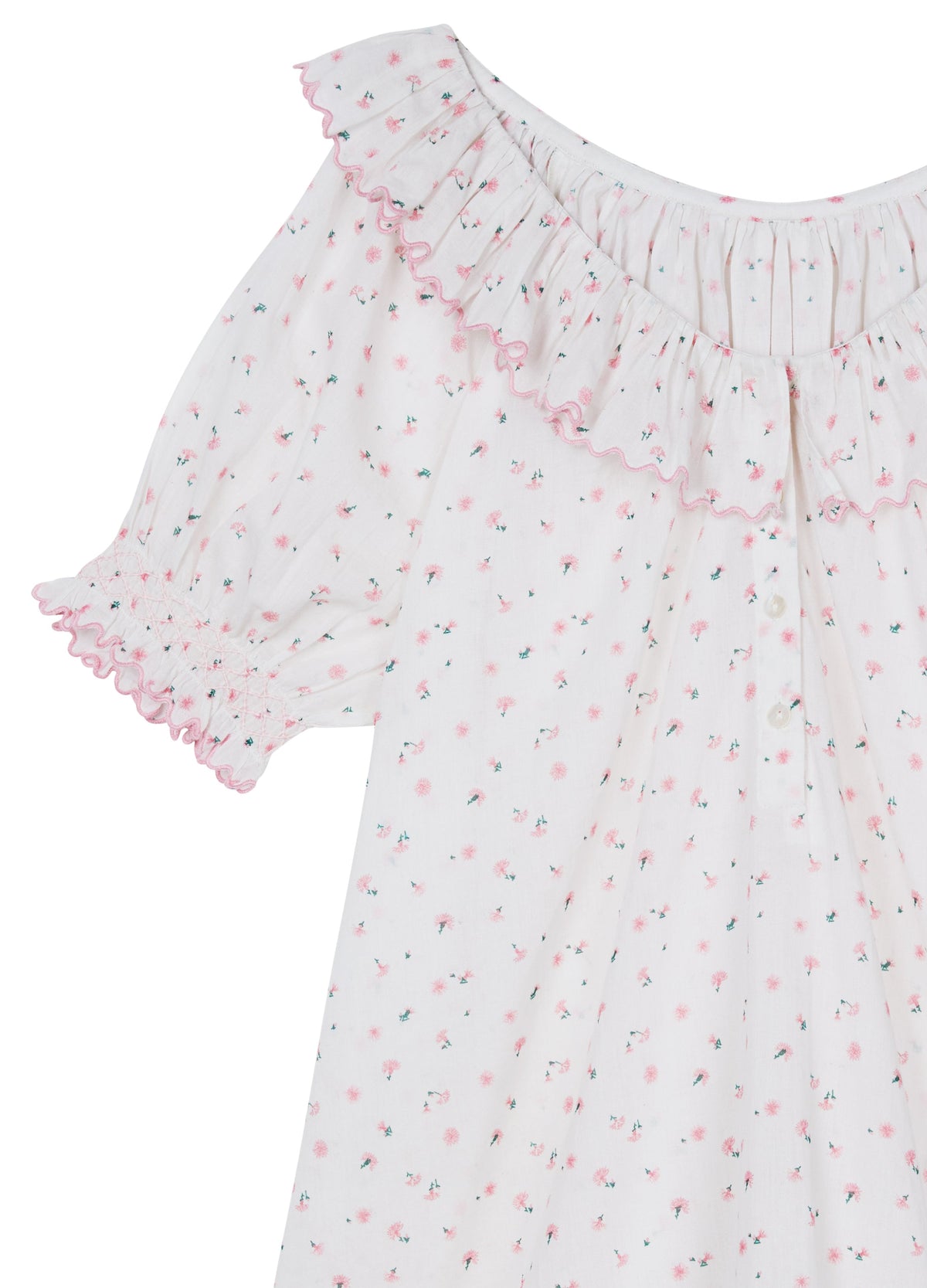 Dillie Cotton Nightdress in Pink Cornflower