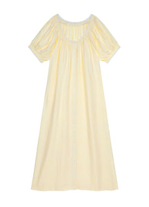 Elle Linen Nightdress in Amalfi Lemon