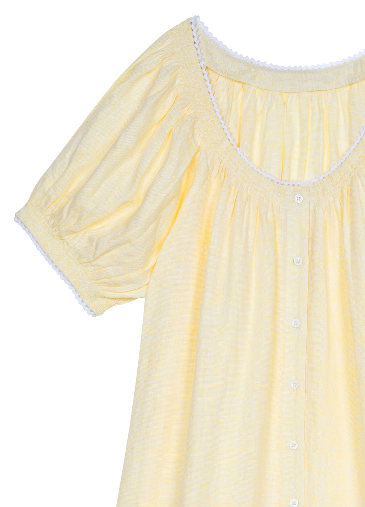 Elle Linen Nightdress in Amalfi Lemon
