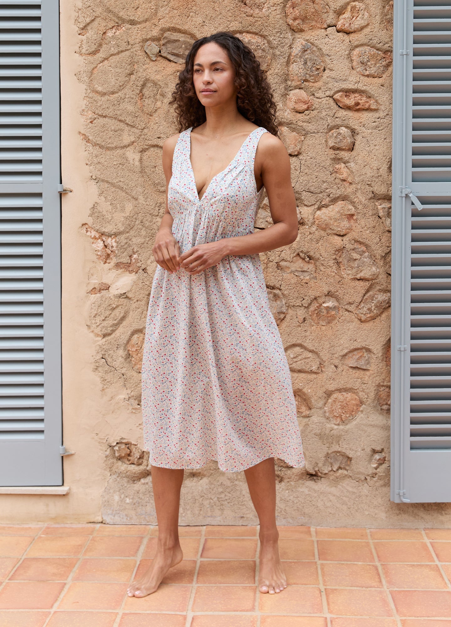 Anna Cotton Nightdress in Meadow