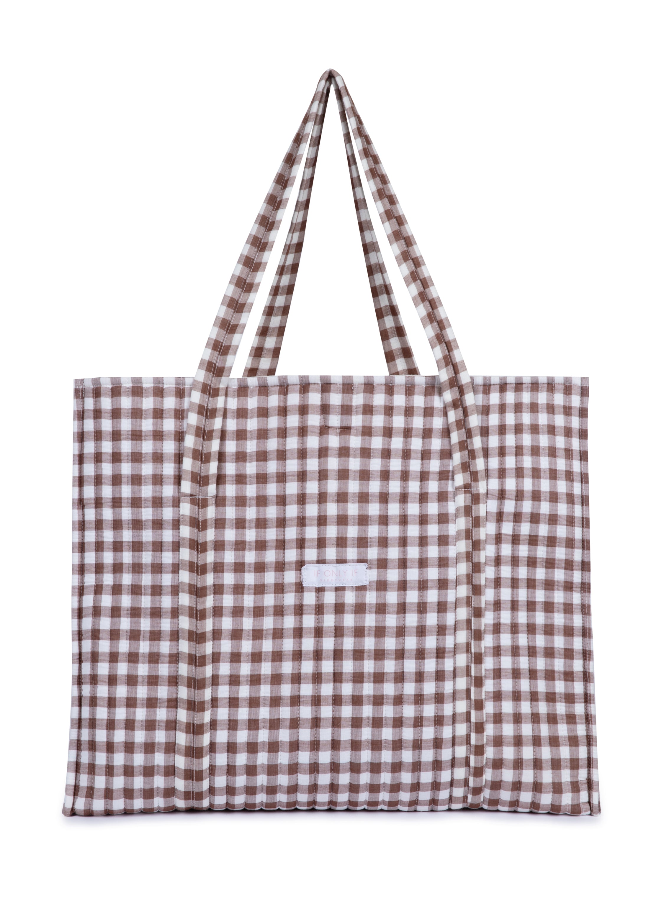 Nicky Beach Bag in Chocolate Gingham