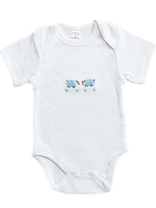 Onesie Short Sleeve in Combed Cotton Embroidered