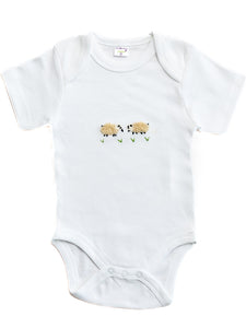 Onesie Short Sleeve in Combed Cotton Embroidered