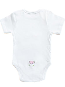 Onesie Short Sleeve in Combed Cotton Embroidered