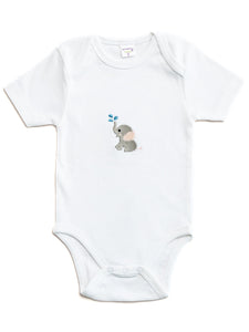 Onesie Short Sleeve in Combed Cotton Embroidered