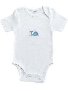 Onesie Short Sleeve in Combed Cotton Embroidered