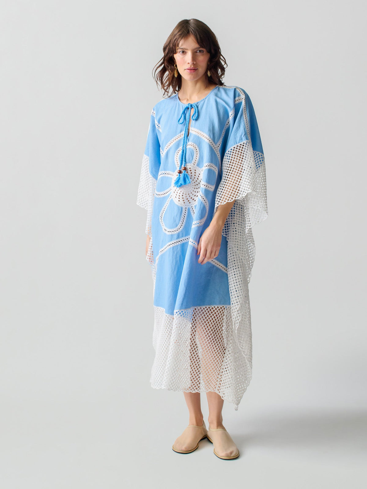 Kampos Caftan RTW LINGUA FRANCA NYC Blue Multi SM/MD