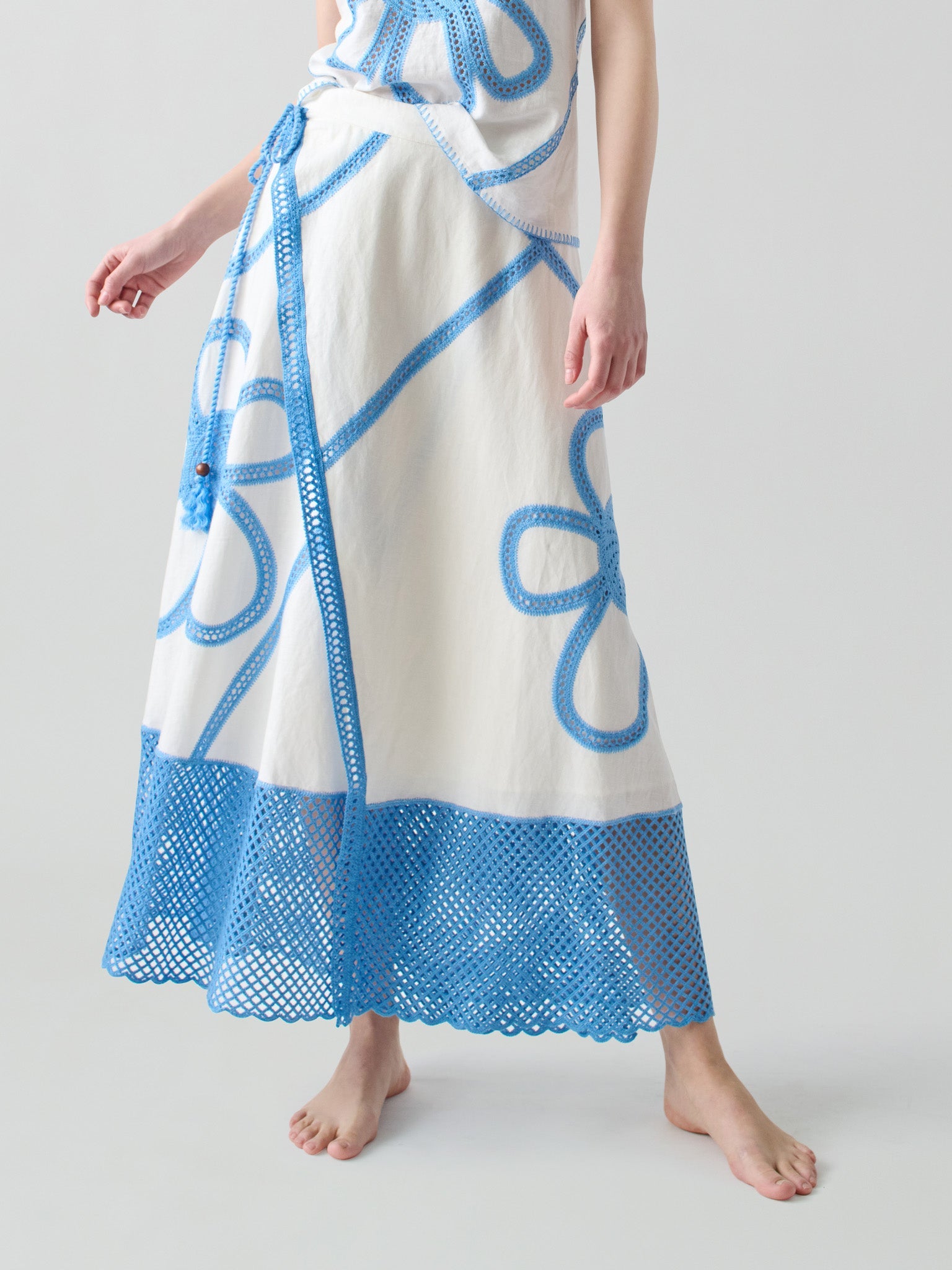 Kampos Wrap Skirt RTW LINGUA FRANCA NYC White Multi XS