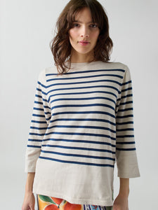 Striped Boatneck in Canvas