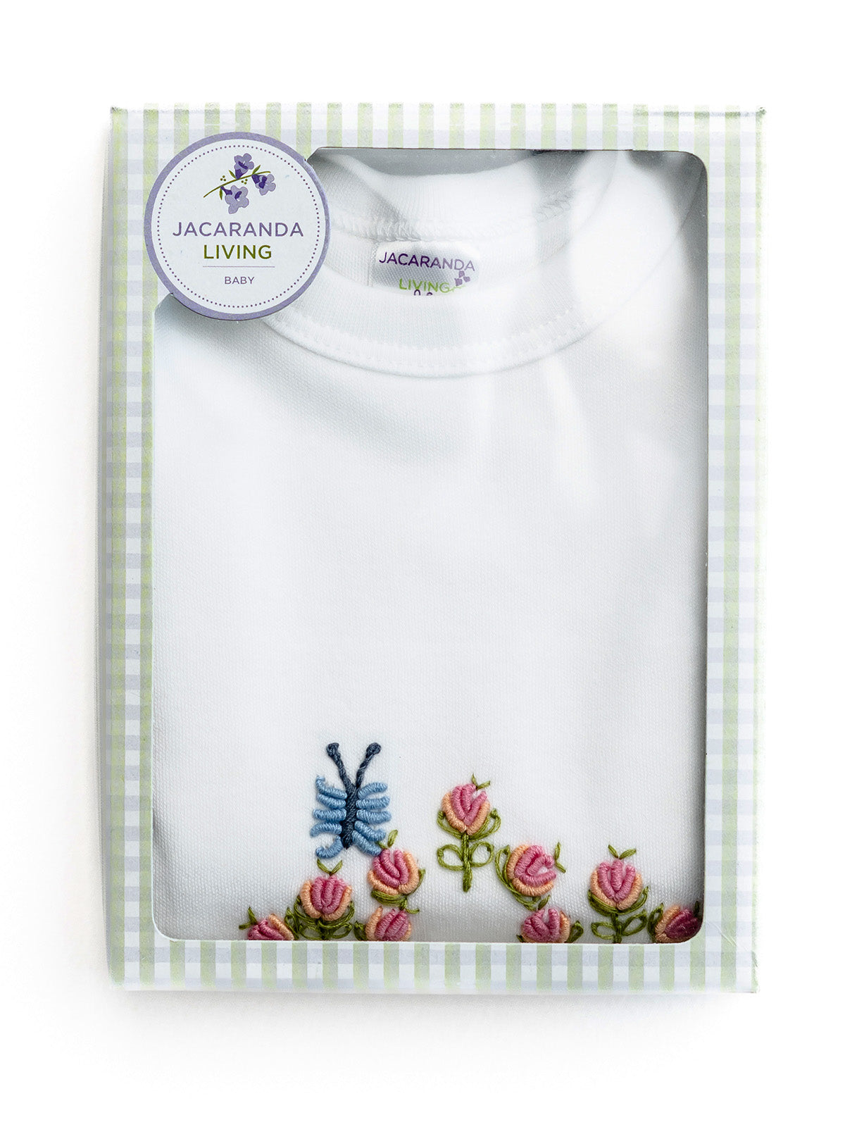 Baby Gown in Combed Cotton Embroidered