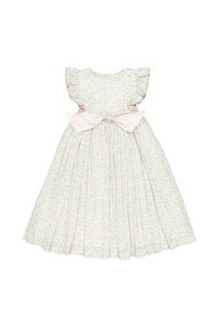 Alizee Cherry Ruffled Sleeve Empire Dress