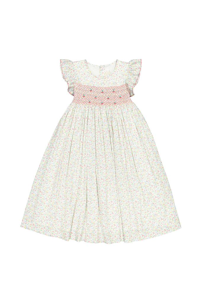 Alizee Cherry Ruffled Sleeve Empire Dress