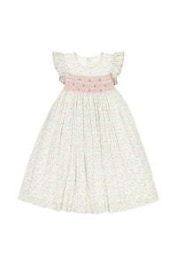 Alizee Cherry Ruffled Sleeve Empire Dress