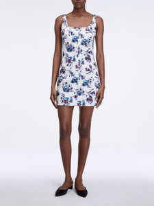 Tillie Dress in Purple & Blue Floral Print Genzianella