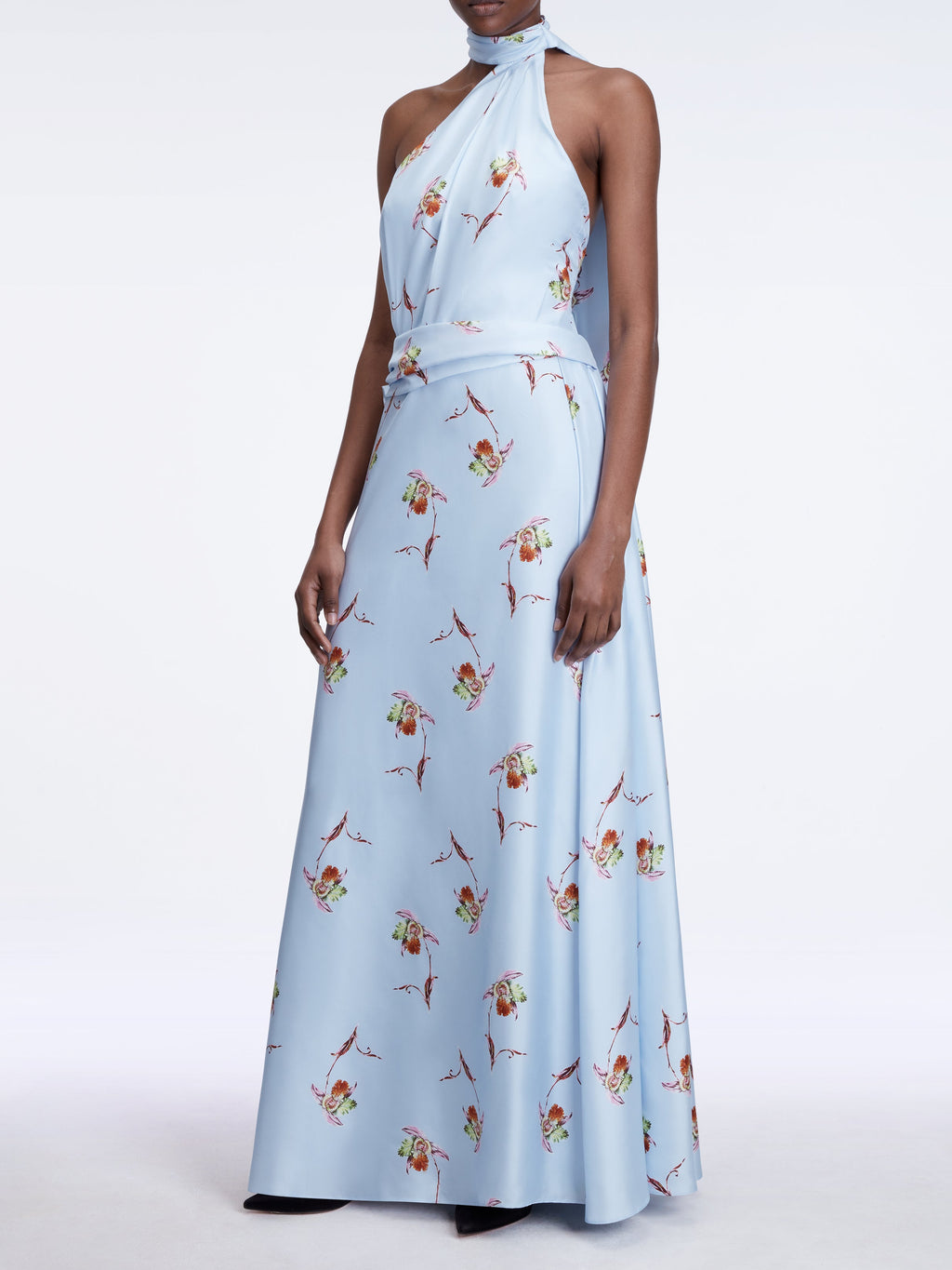 Desde Dress in Blue Lily Silk Twill