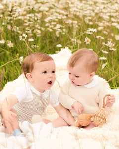 Coraline Wrap Baby Cardigan in Milky White
