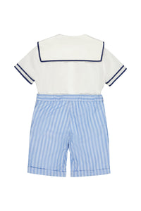 William Blue Stripe Shorts and Shirt