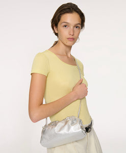 Mini Cloud Clutch - Tumbled Silver