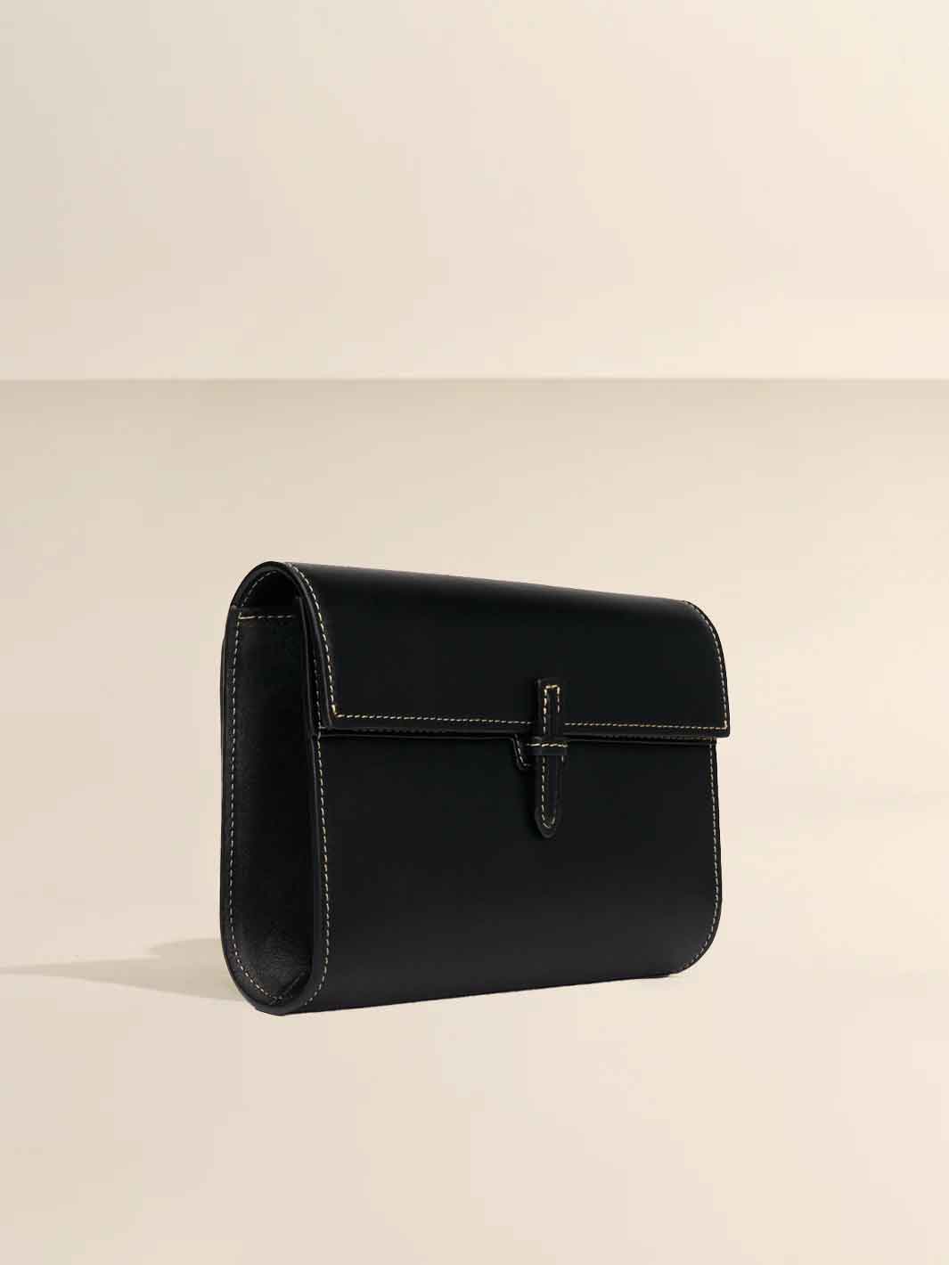 The Small Soft Clutch in Black Nappa | Over The Moon