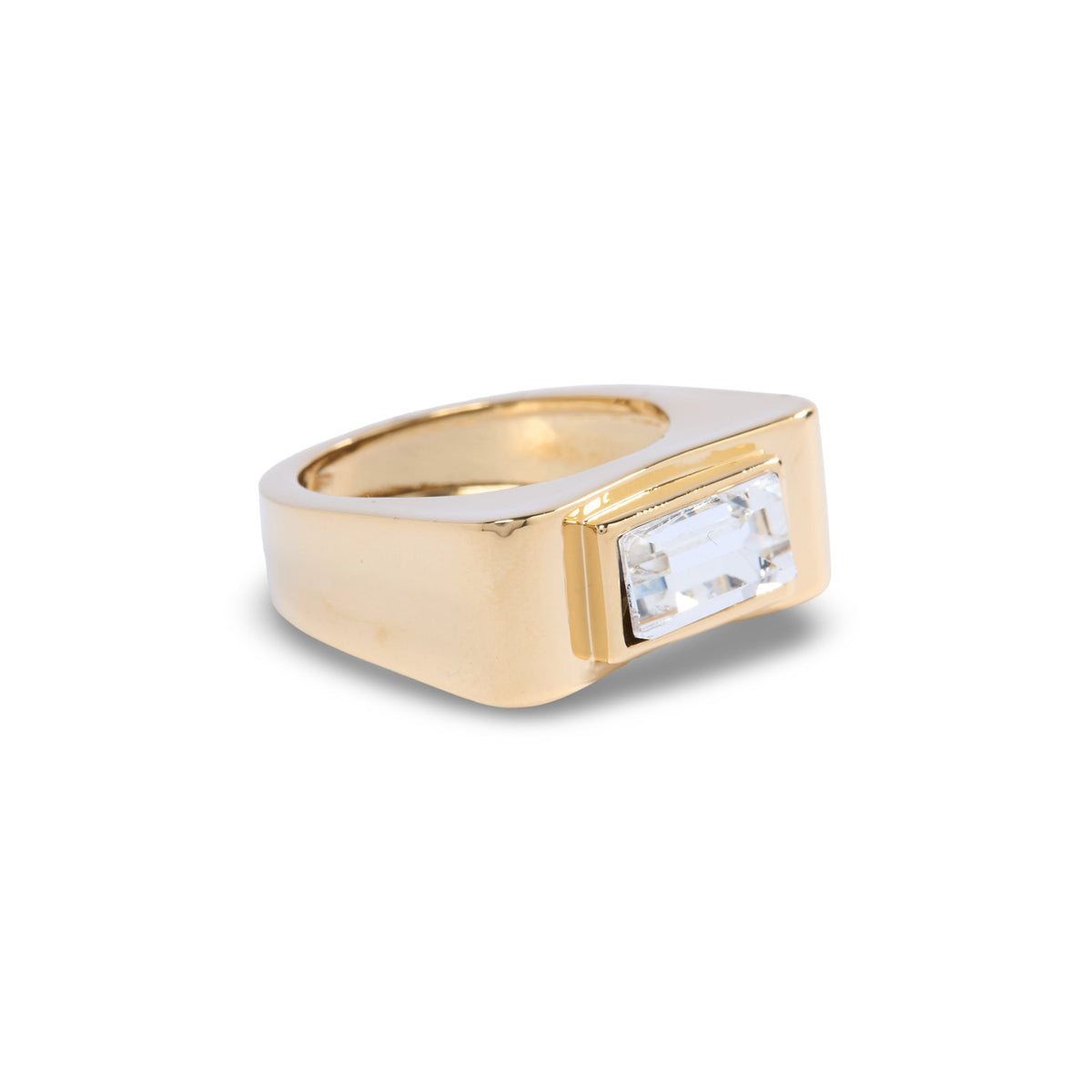 Gold Rectangle Stone Ring