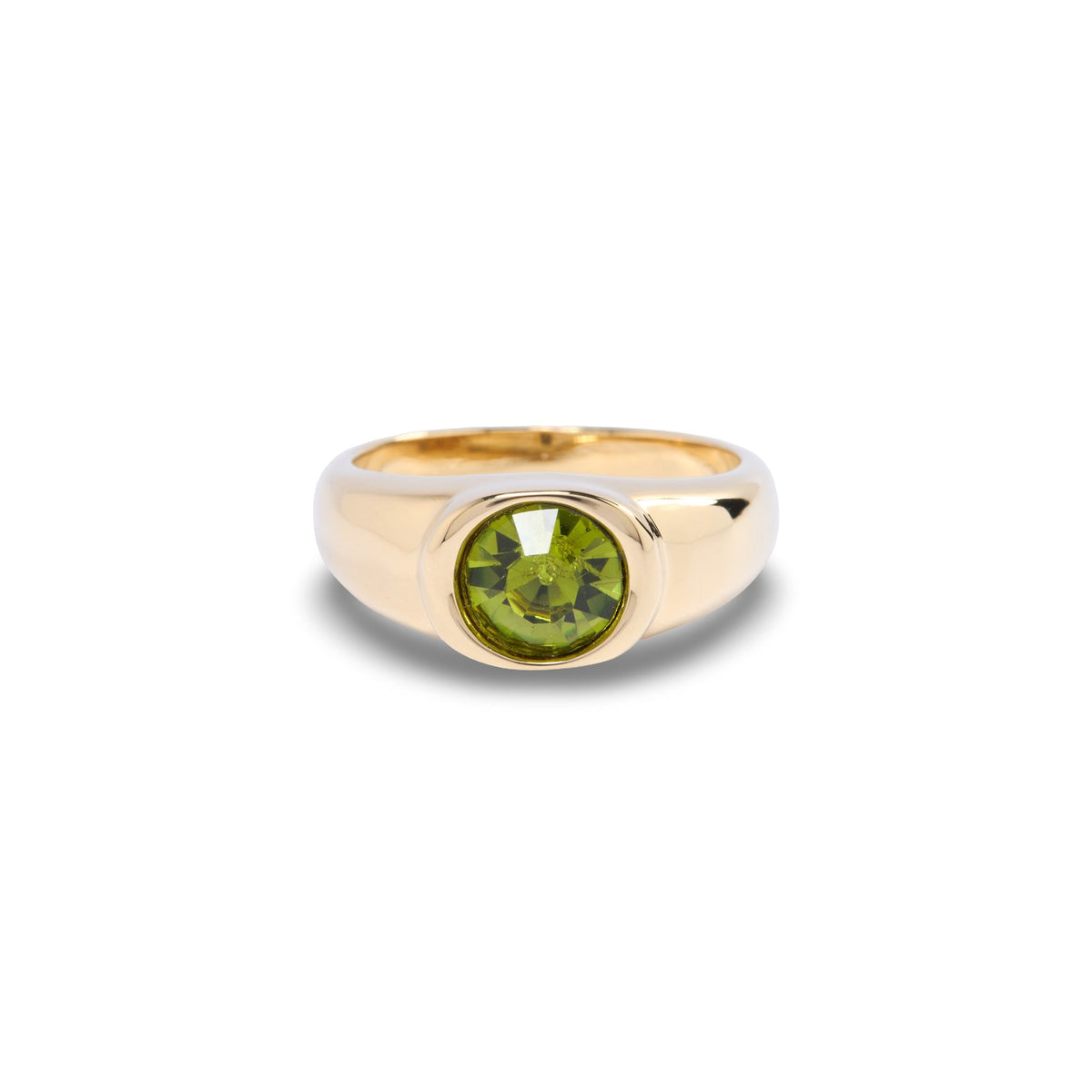 Gold Small Round Stone Ring