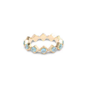 Gold Pave Diamond Gem Ring